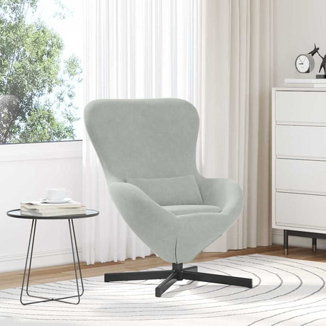 Vidaxl eivormige stoel lichtgrijs 63 x 73 x 90 cm fluweel