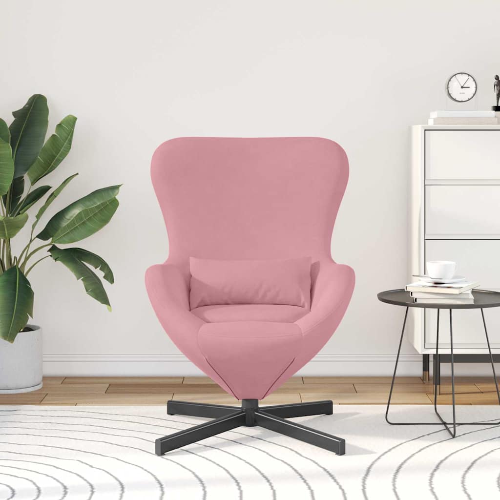 Vidaxl eivormige stoel roze 63 x 73 x 90 cm fluweel