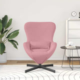 Vidaxl eivormige stoel roze 63 x 73 x 90 cm fluweel