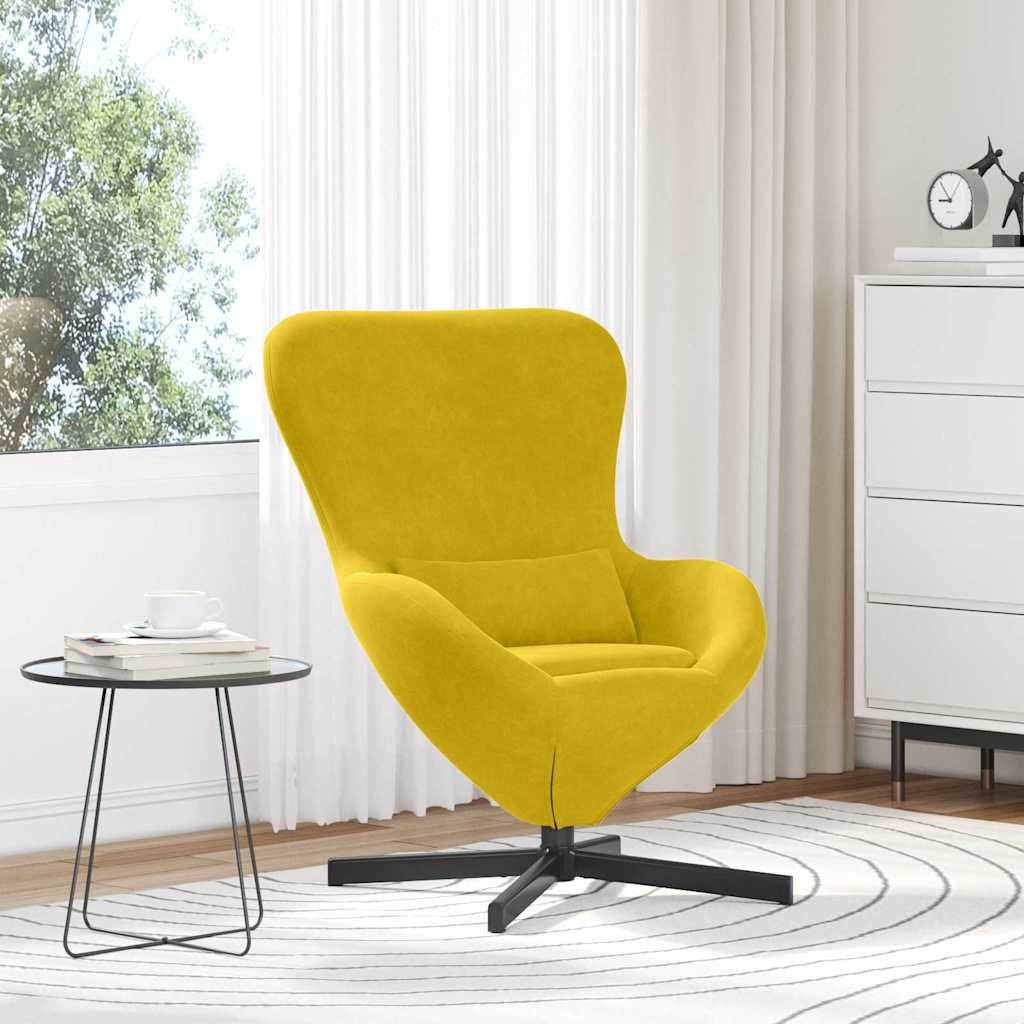 Vidaxl eivormige stoel geel 63 x 73 x 90 cm fluweel