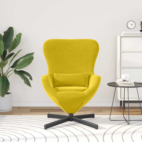 Vidaxl eivormige stoel geel 63 x 73 x 90 cm fluweel