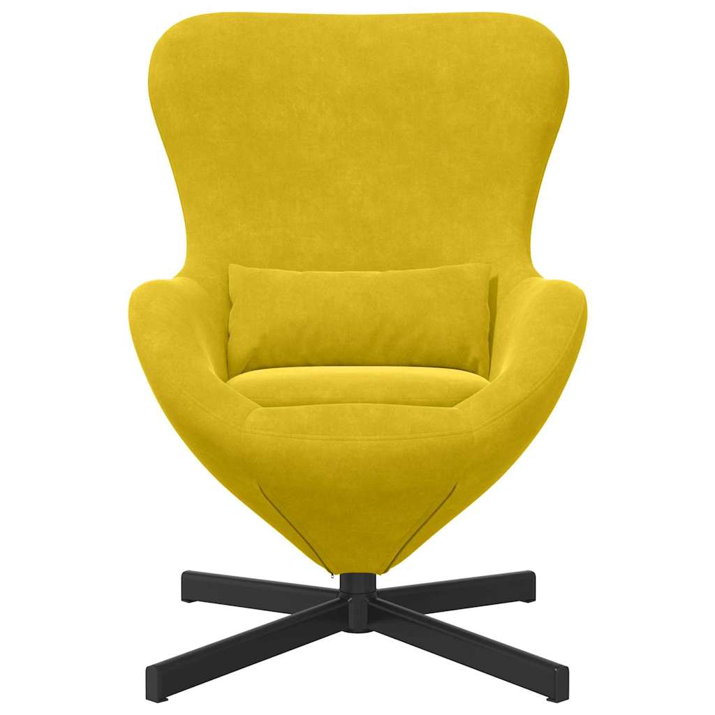 Vidaxl eivormige stoel geel 63 x 73 x 90 cm fluweel