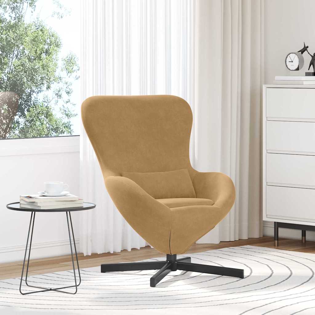 Vidaxl eivormige stoel bruin 63 x 73 x 90 cm fluweel