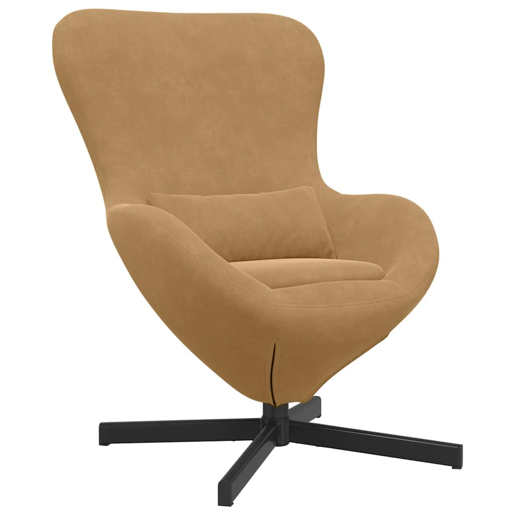 Vidaxl eivormige stoel bruin 63 x 73 x 90 cm fluweel