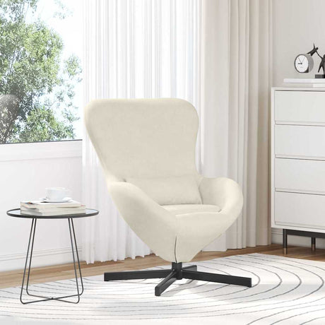 Vidaxl eivormige stoel crème 63 x 73 x 90 cm fluweel