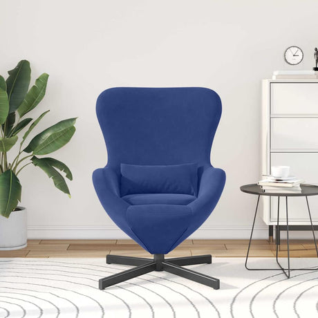 Vidaxl eivormige stoel politieblauw 63 x 73 x 90 cm fluweel