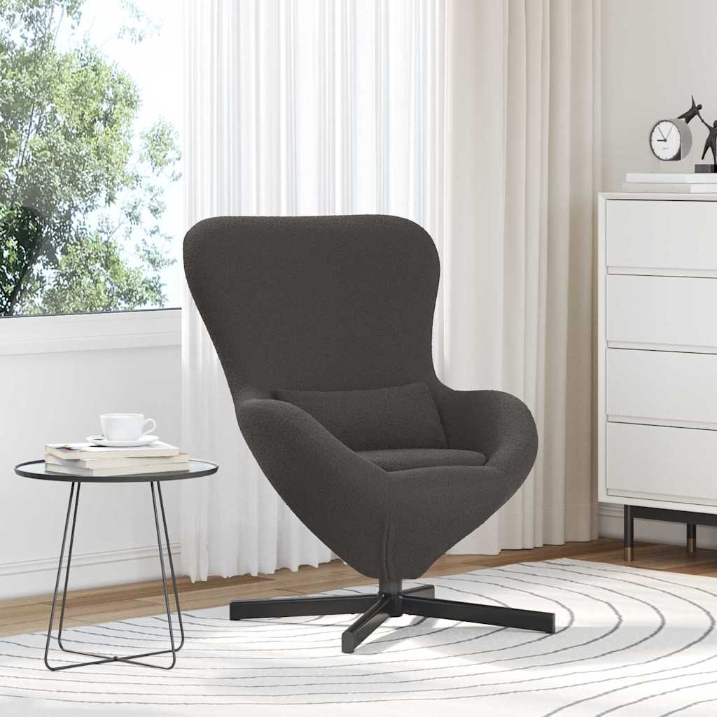 Vidaxl eivormige stoel donkergrijs 63 x 73 x 90 cm stof