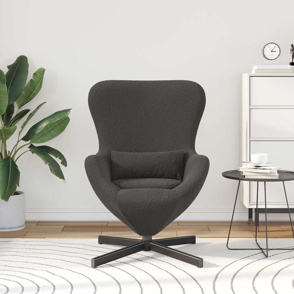 Vidaxl eivormige stoel donkergrijs 63 x 73 x 90 cm stof