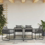 Vidaxl stoel 4 st zwart en anthraciet pe rattan