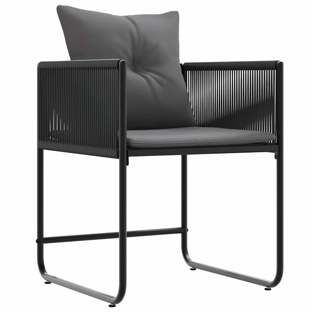 Vidaxl stoel 4 st zwart en anthraciet pe rattan