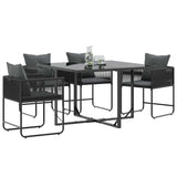 Vidaxl stoel 4 st zwart en anthraciet pe rattan