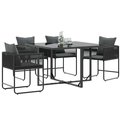 Vidaxl stoel 4 st zwart en anthraciet pe rattan