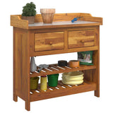 Vidaxl tuinkast met lade naturel 78 x 36,5 x 78cm massief acaciahout