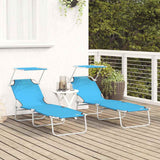 Vidaxl ligstoel 2 st polyester heldere blauw