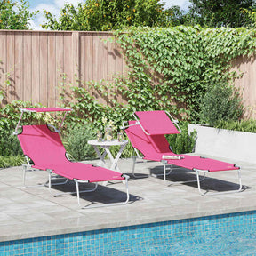 Vidaxl ligstoel 2 st polyester roze