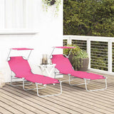 Vidaxl ligstoel 2 st polyester roze