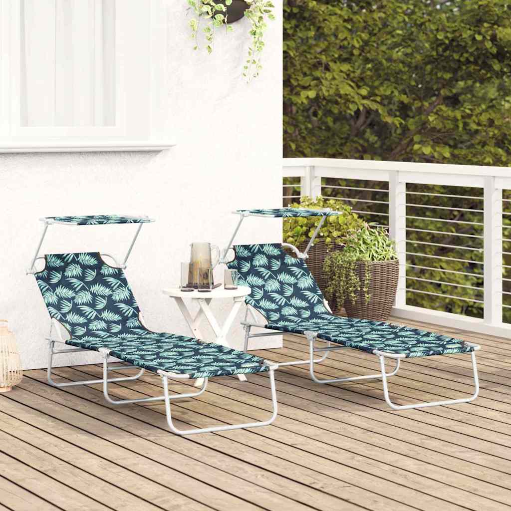 Vidaxl ligstoel 2 st polyester groen