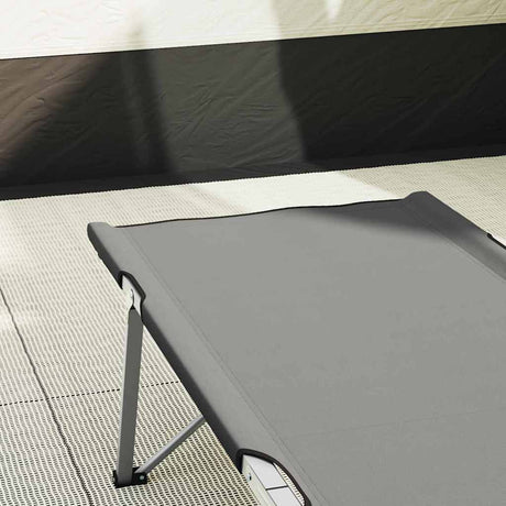 Vidaxl opvouwbaar camping bed grijs 194 x 62,5 x 42,5 cm
