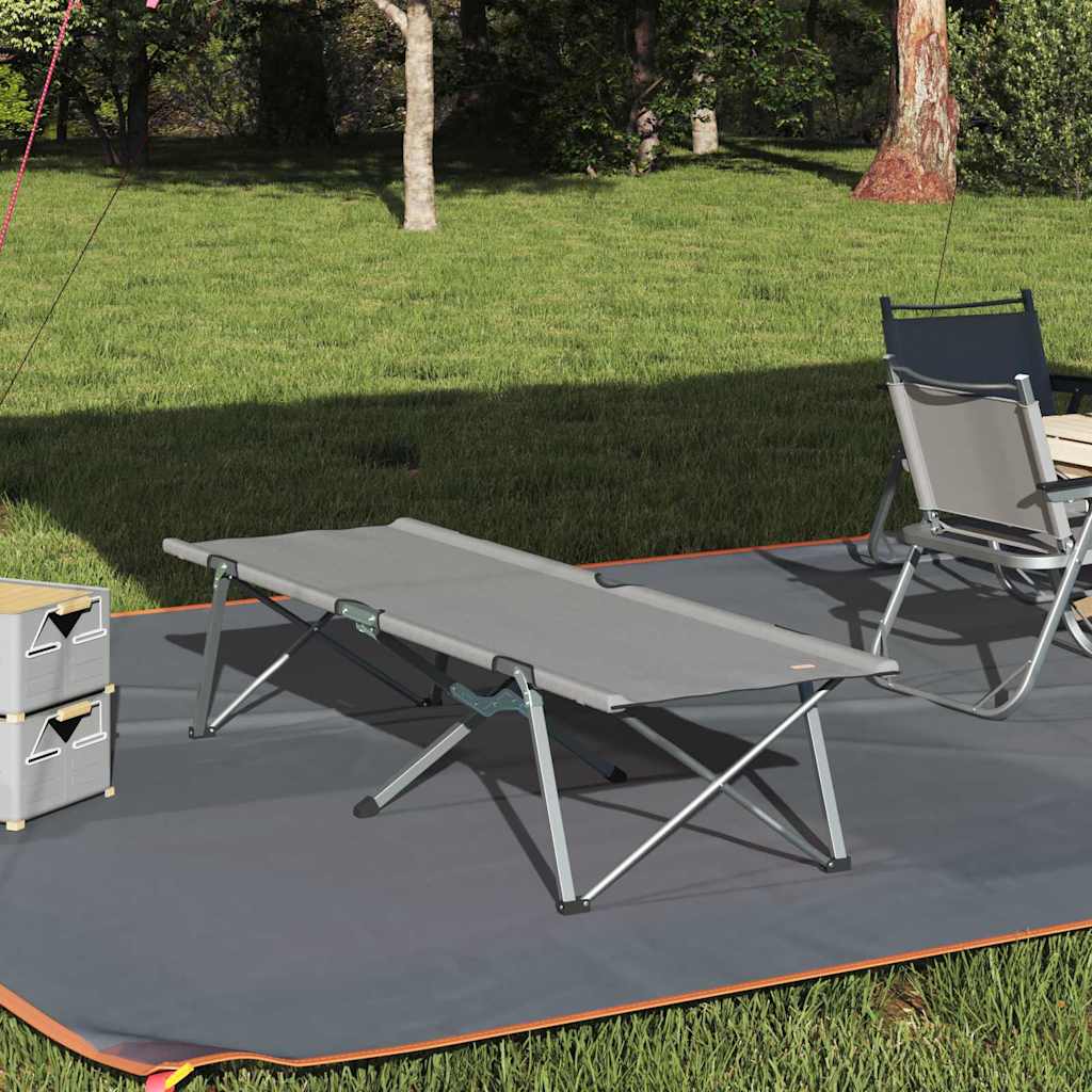 Vidaxl opvouwbaar camping bed grijs 194 x 62,5 x 42,5 cm