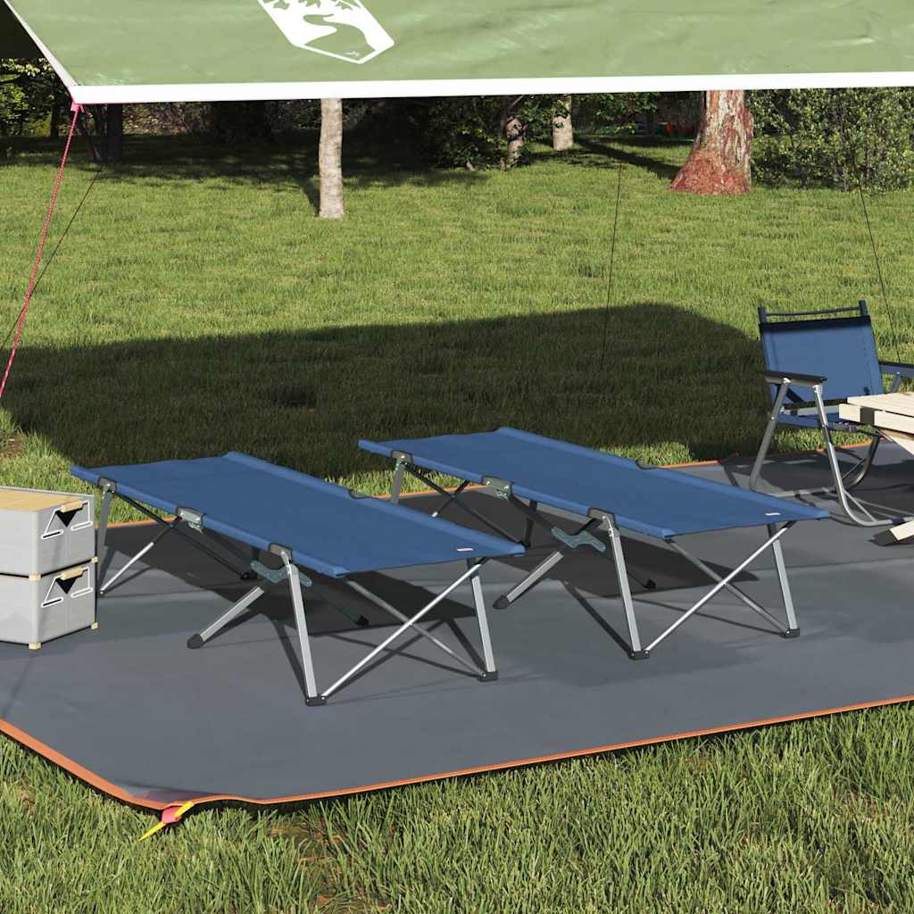 Vidaxl opvouwbaar camping bed 2 st blauw 194 x 62,5 x 42,5 cm