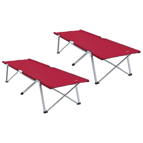 Vidaxl opvouwbaar camping bed 2 st rood 194 x 62,5 x 42,5 cm