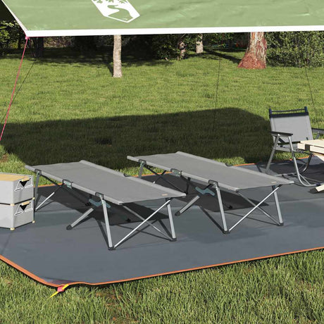 Vidaxl opvouwbaar camping bed 2 st grijs 194 x 62,5 x 42,5 cm