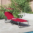 Vidaxl opvouwbare zonnebed rood 190 x 57 x 81 cm oxford