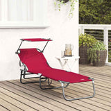 Vidaxl opvouwbare zonnebed rood 190 x 57 x 81 cm oxford