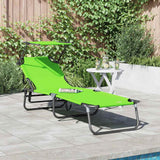 Vidaxl opvouwbare zonnebed oxford groen