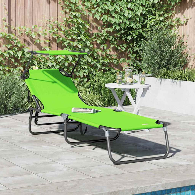 Vidaxl opvouwbare zonnebed oxford groen