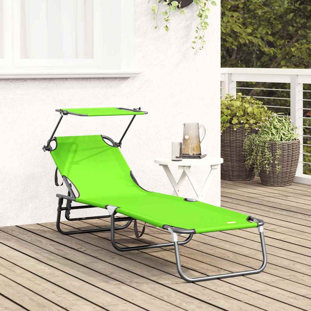 Vidaxl opvouwbare zonnebed oxford groen