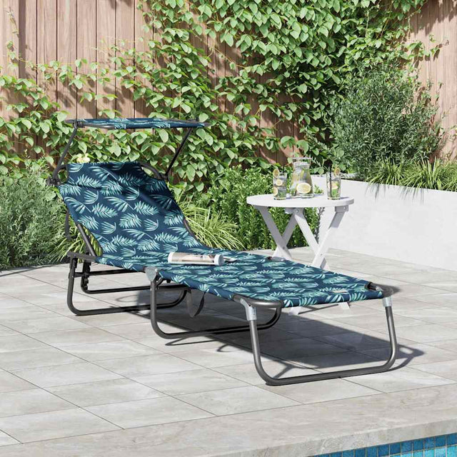 Vidaxl opvouwbare zonnebed oxford multikleur
