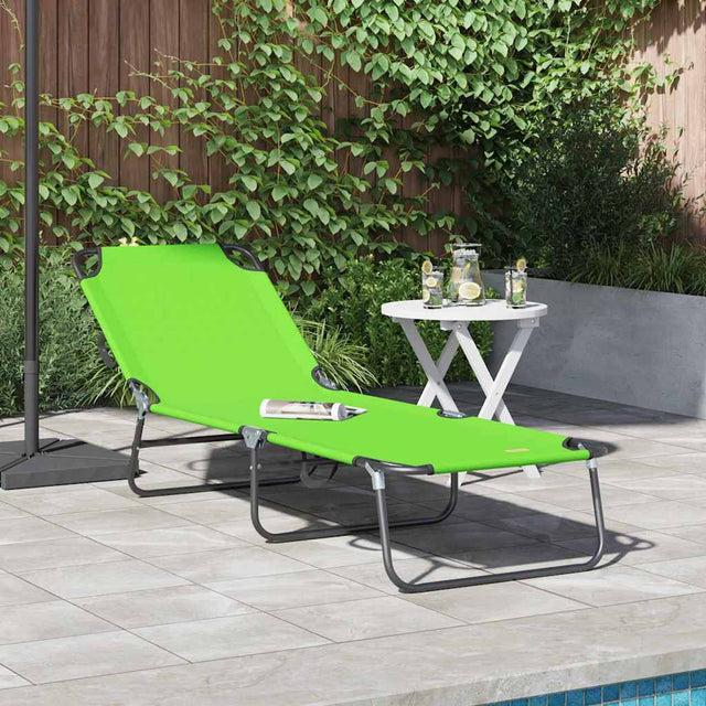 Vidaxl opvouwbare zonnebed groen 188 x 57 x 86,5 cm polyester