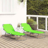 Vidaxl opvouwbare zonnebed 2 st polyester groen