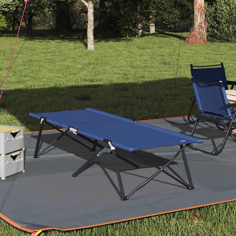 Vidaxl opvouwbaar camping bed blauw 206 x 76 x 74 cm oxford en staal