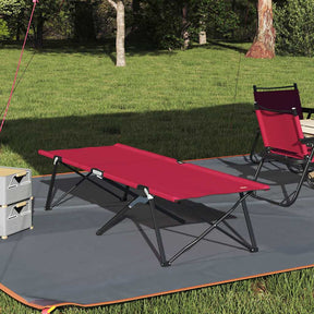 Vidaxl opvouwbaar camping bed rood 206 x 76 x 74 cm oxford en staal