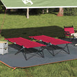 Vidaxl opvouwbaar camping bed 2 st rood 206 x 76 x 74 cm