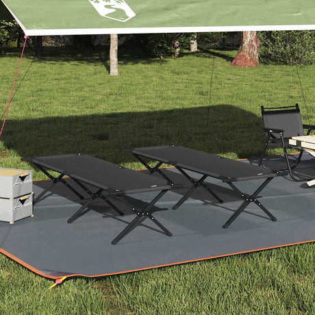 Vidaxl opvouwbaar camping bed 2 st zwart 193 x 69 x 45 cm oxford stof