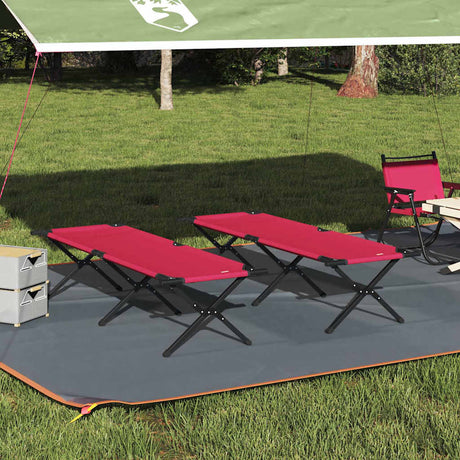 Vidaxl opvouwbaar camping bed 2 st rood 193 x 69 x 45 cm oxford stof