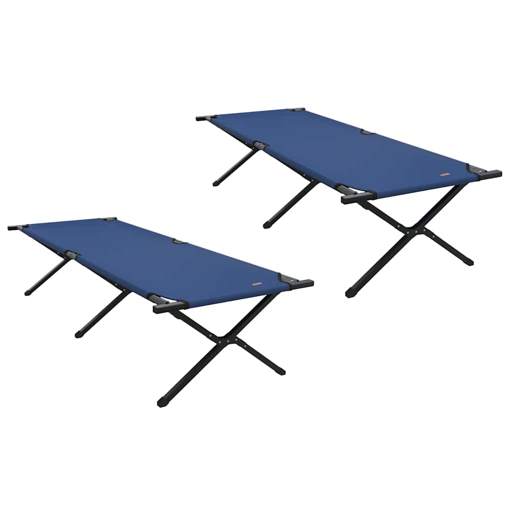 Vidaxl opvouwbaar camping bed 2 st blauw 210 x 80 x 46 cm oxford stof