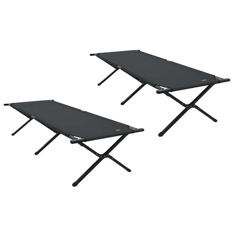 Vidaxl opvouwbaar camping bed 2 st zwart 210 x 80 x 46 cm oxford stof
