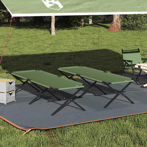 Vidaxl opvouwbaar camping bed 2 st groen 210 x 80 x 46 cm oxford stof