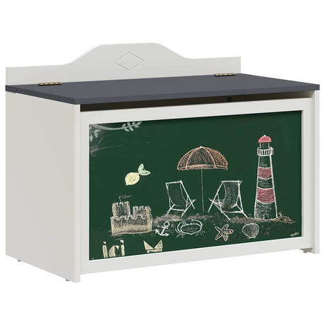 Vidaxl creatieve opslag voor kinderen roros grijs en wit bewerkt hout
