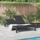 Vidaxl ligstoel poly rattan zwart