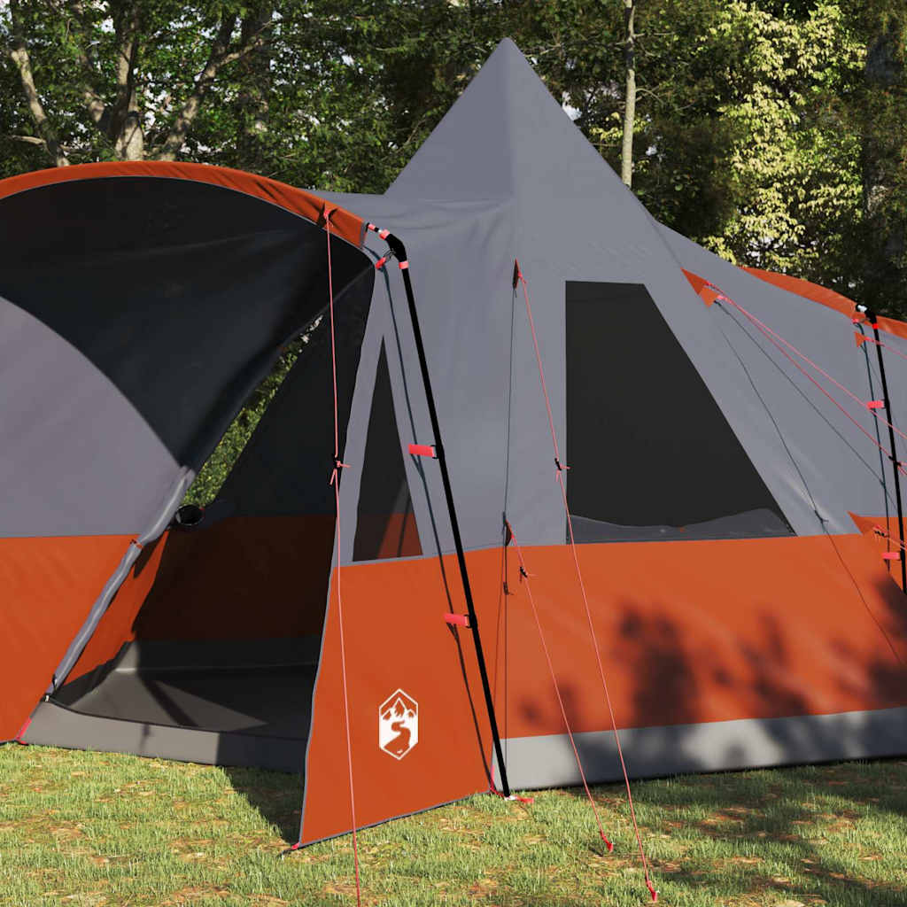 Vidaxl teepee tent 8-persoon 8-persoons grijs en oranje