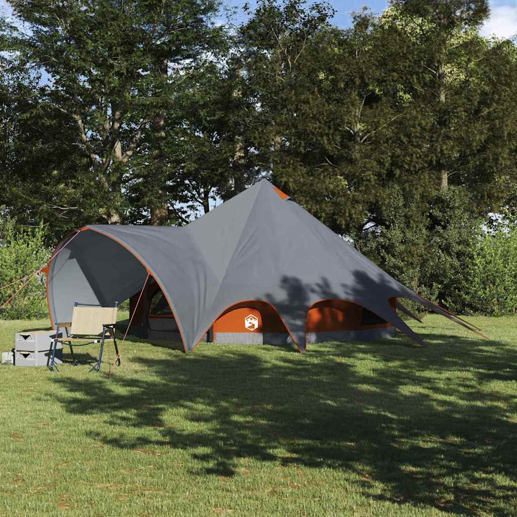 Vidaxl teepee tent met dak grijs en oranje 600 x 600 x 347 cm