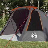 Vidaxl tunneltent met dak grijs en oranje 328 x 228 x 115 cm