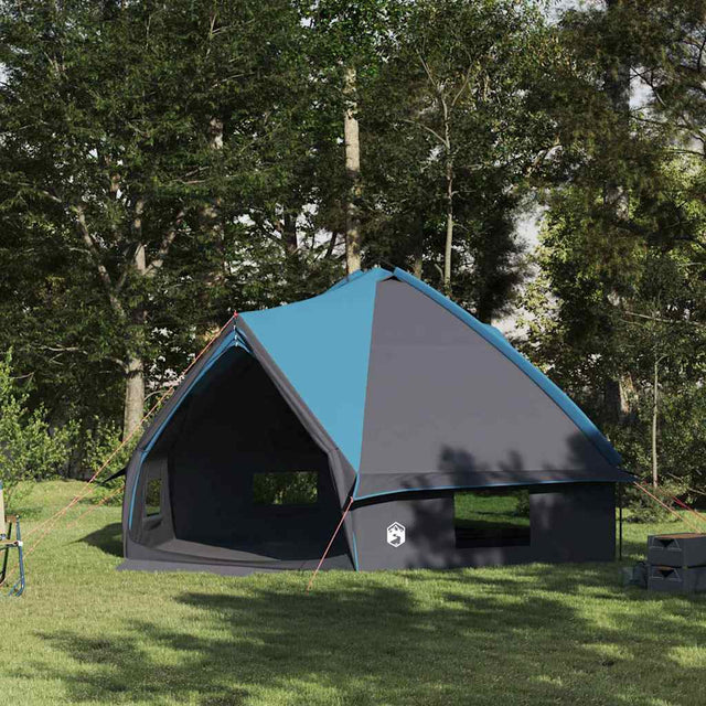 Vidaxl teepee tent voor 10 personen 10-persoons blauw en grijs