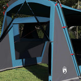Vidaxl gezinstent met dak met opslag blauw en grijs 745 x 700 x 217 cm