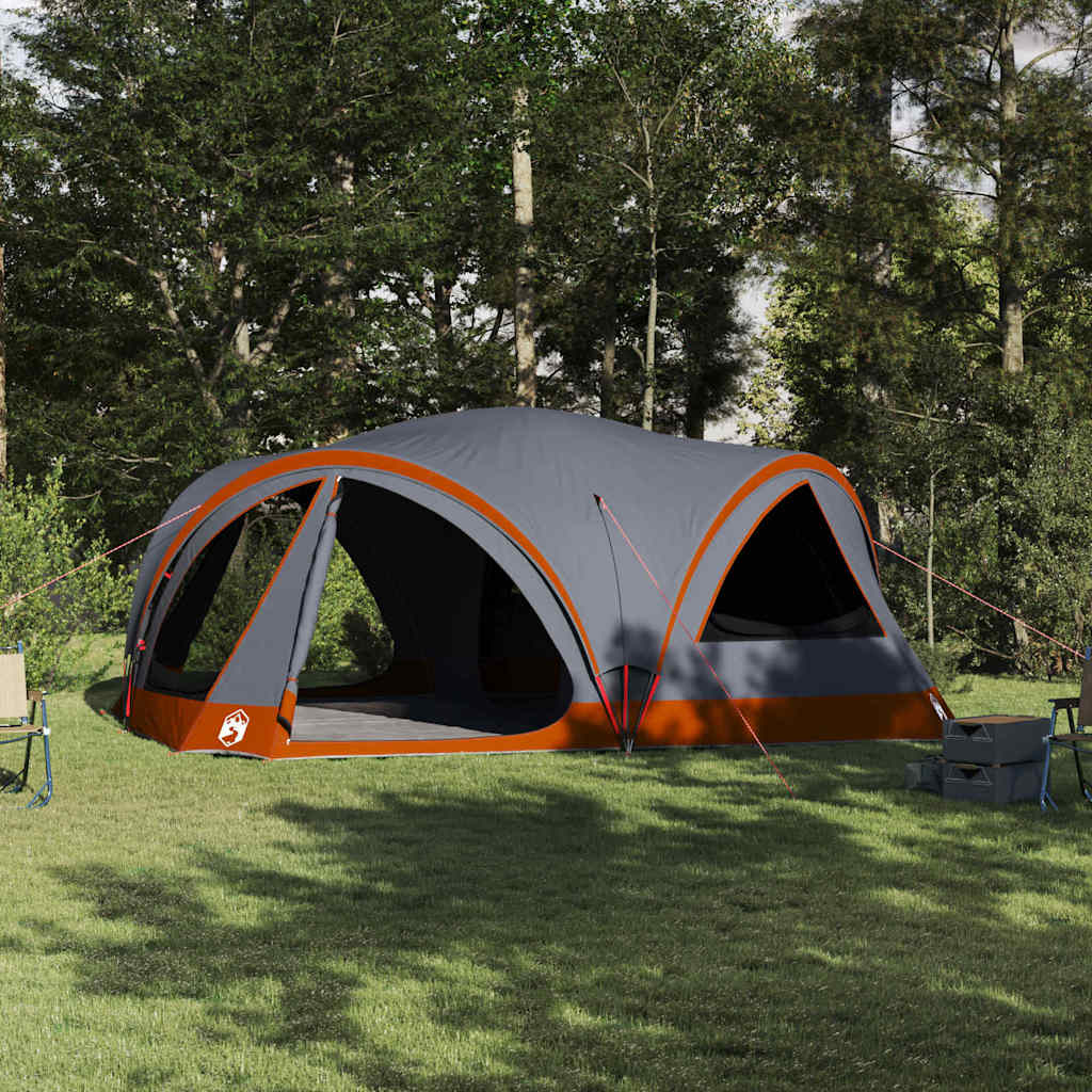 Vidaxl gezinstent met dak grijs en oranje 460 x 430 x 214 cm